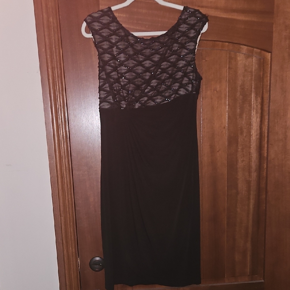 Connected Apparel Black Textured Dress